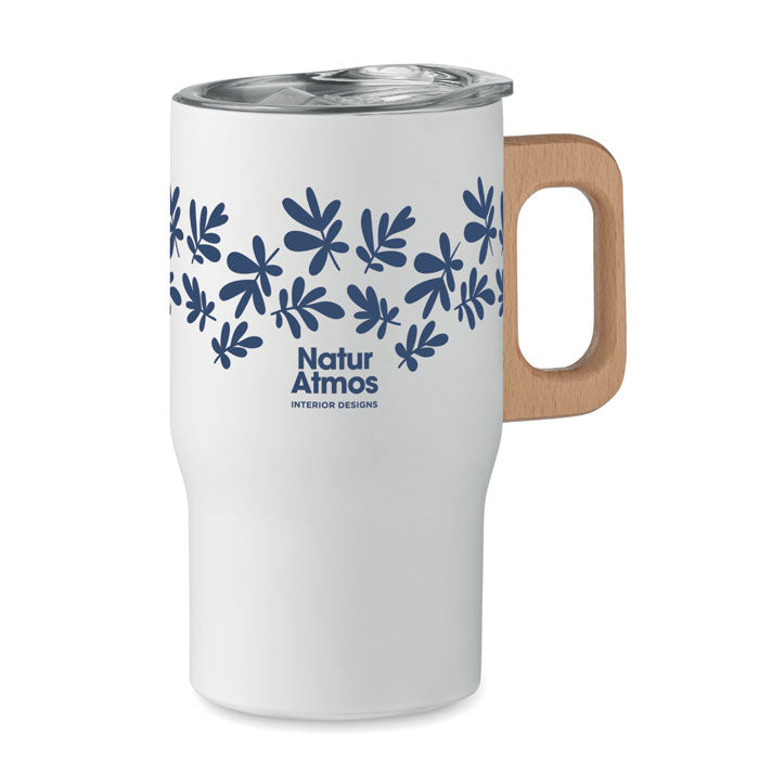 Double Walled Tumbler with Wooden Handle