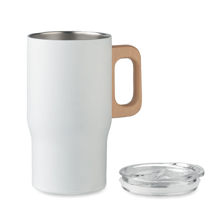Double Walled Tumbler with Wooden Handle