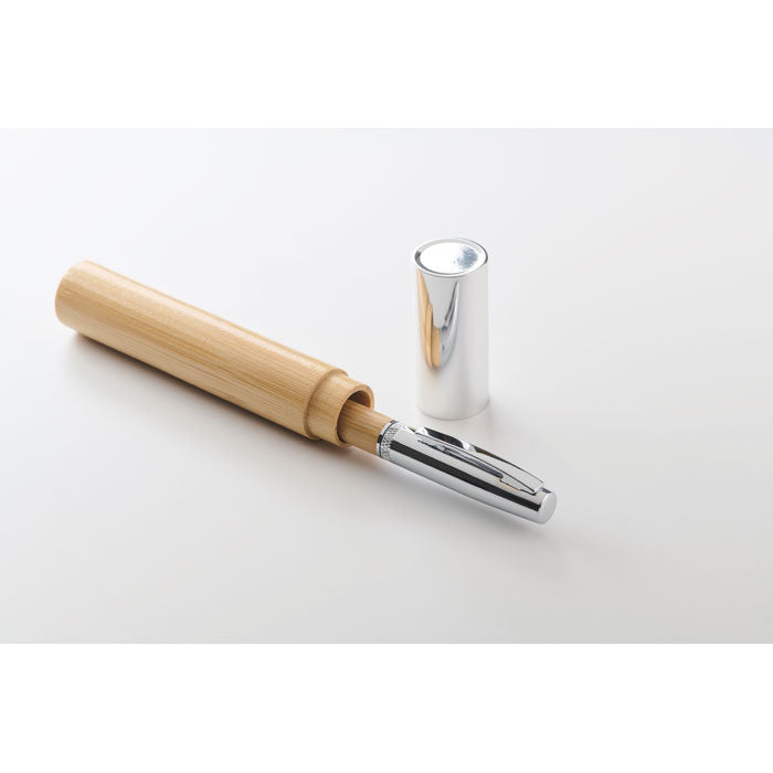 Metal Twist Ball Pen in Bamboo Box