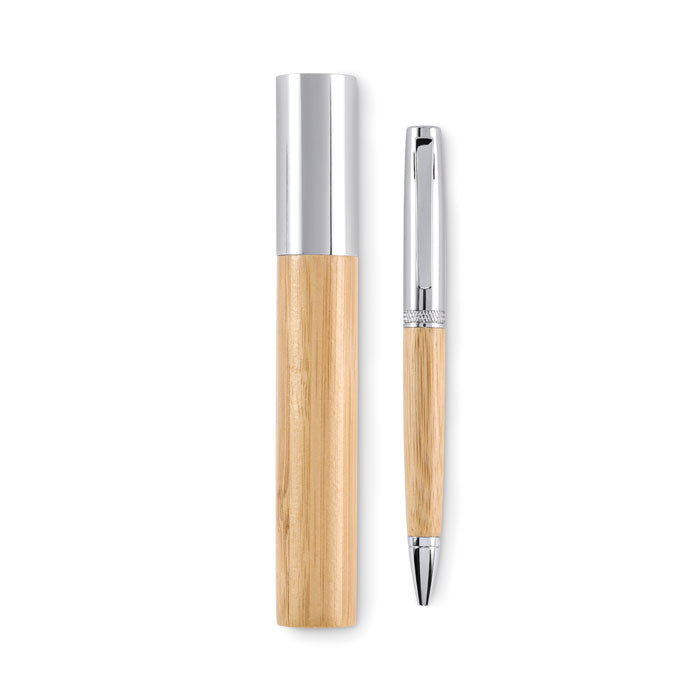 Metal Twist Ball Pen in Bamboo Box