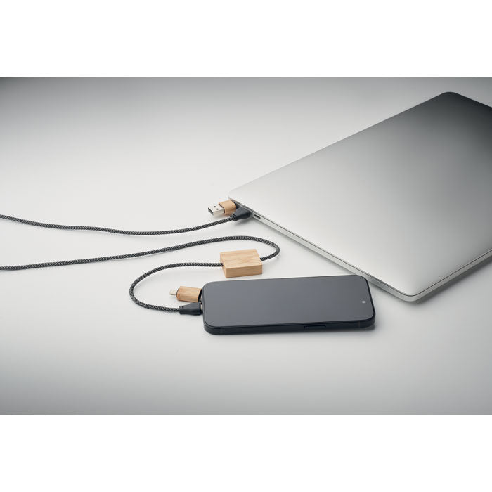 60W Charging Cable with Bamboo Detailing