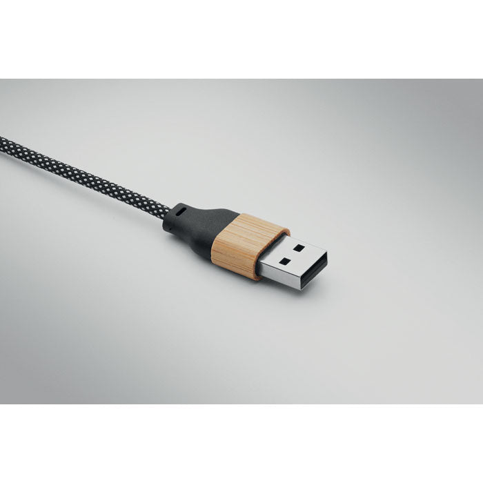 60W Charging Cable with Bamboo Detailing