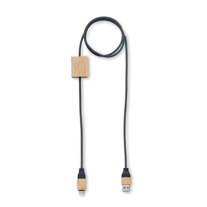 60W Charging Cable with Bamboo Detailing