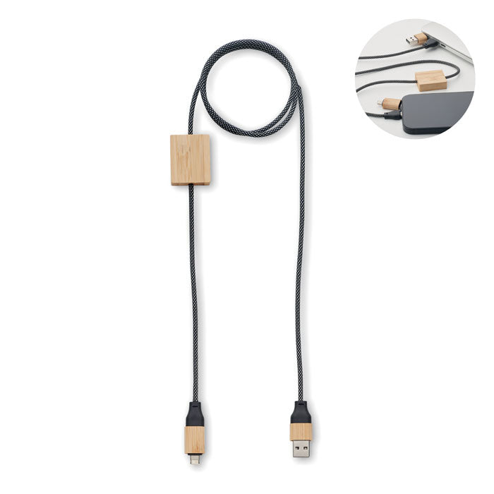 60W Charging Cable with Bamboo Detailing