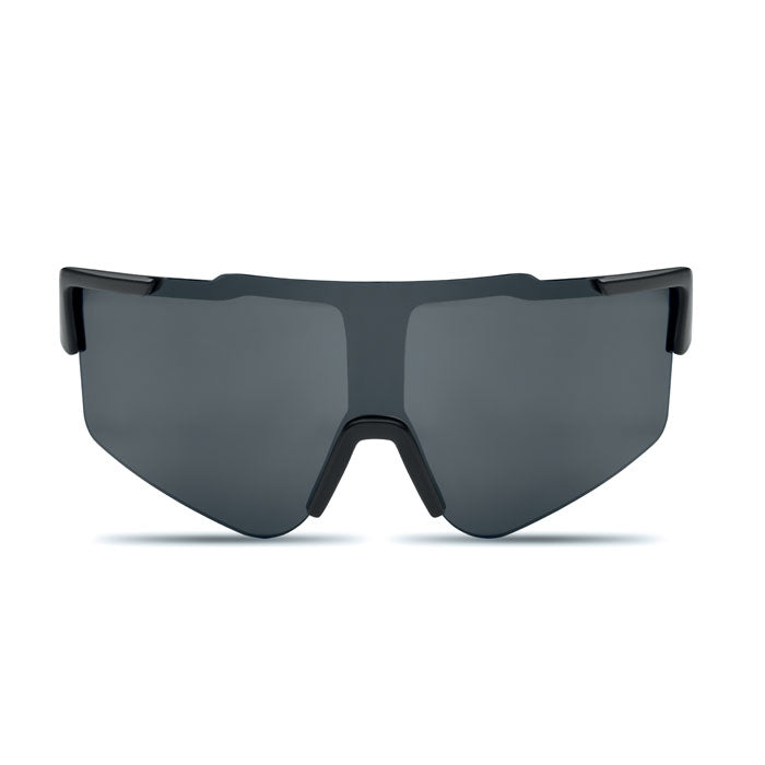 Mirrored Sports Sunglasses with Black Frame