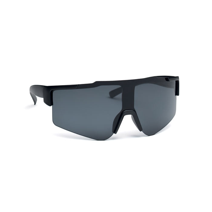 Mirrored Sports Sunglasses with Black Frame