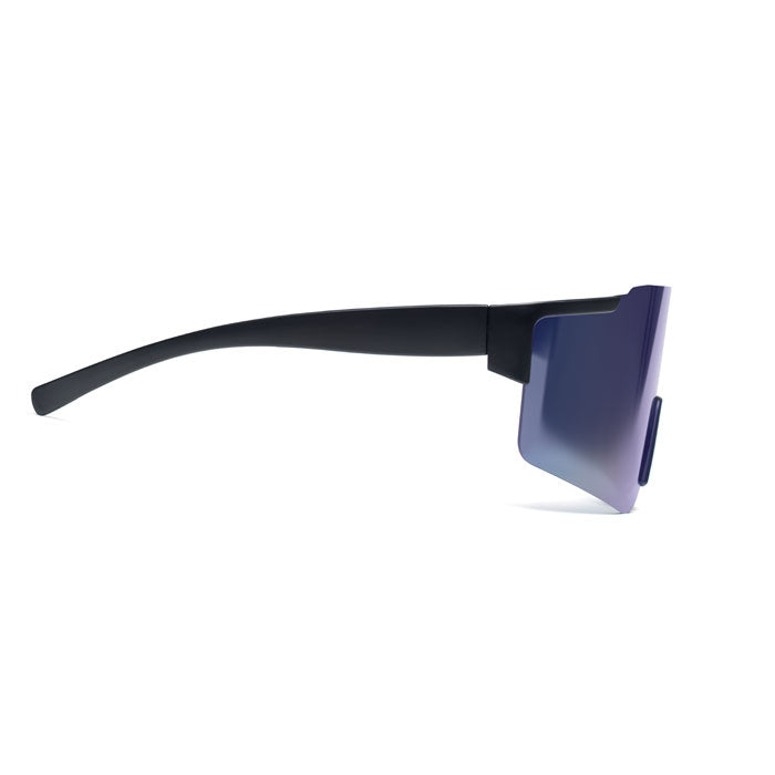 Mirrored Sports Sunglasses with Black Frame