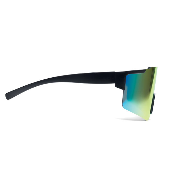 Mirrored Sports Sunglasses with Black Frame