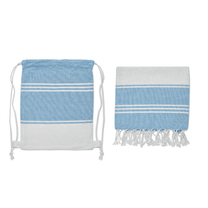 Hammam Towel and Drawstring Bag Set
