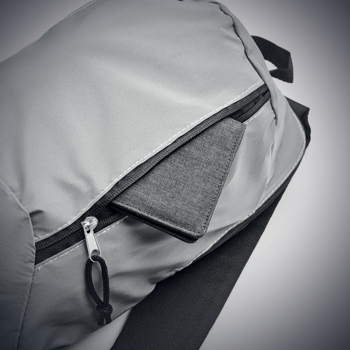 Reflective Backpack with Zippered Pocket