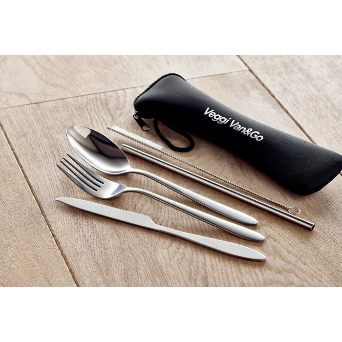 Stainless Steel Cutlery Set in Canvas Pouch