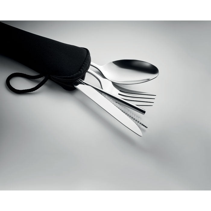 Stainless Steel Cutlery Set in Canvas Pouch