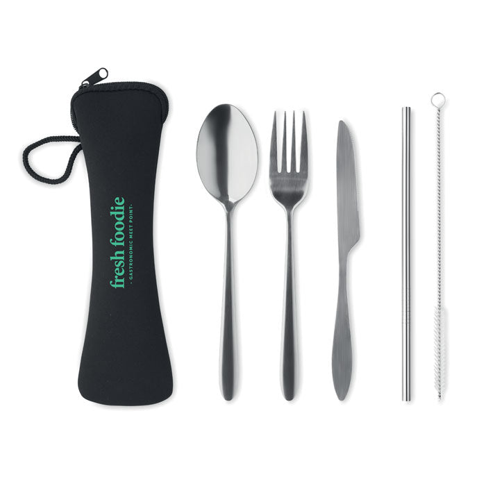 Stainless Steel Cutlery Set in Canvas Pouch