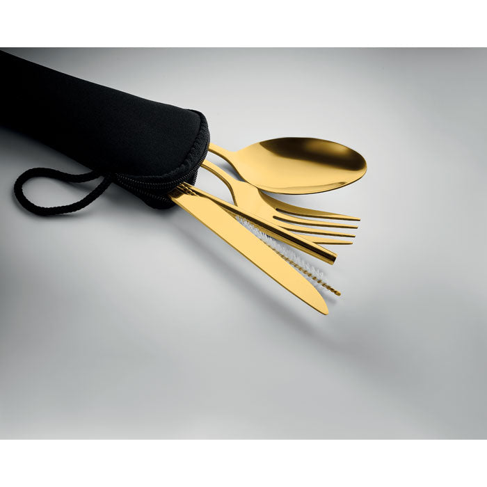 Stainless Steel Cutlery Set in Canvas Pouch