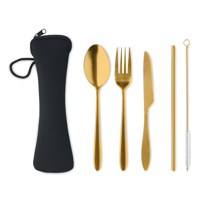 Stainless Steel Cutlery Set in Canvas Pouch