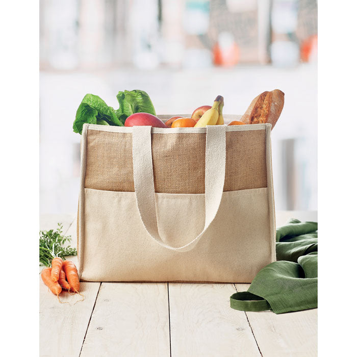 Jute and Canvas Cooler Bag