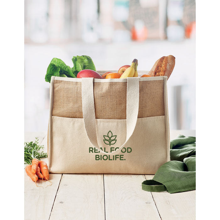 Jute and Canvas Cooler Bag