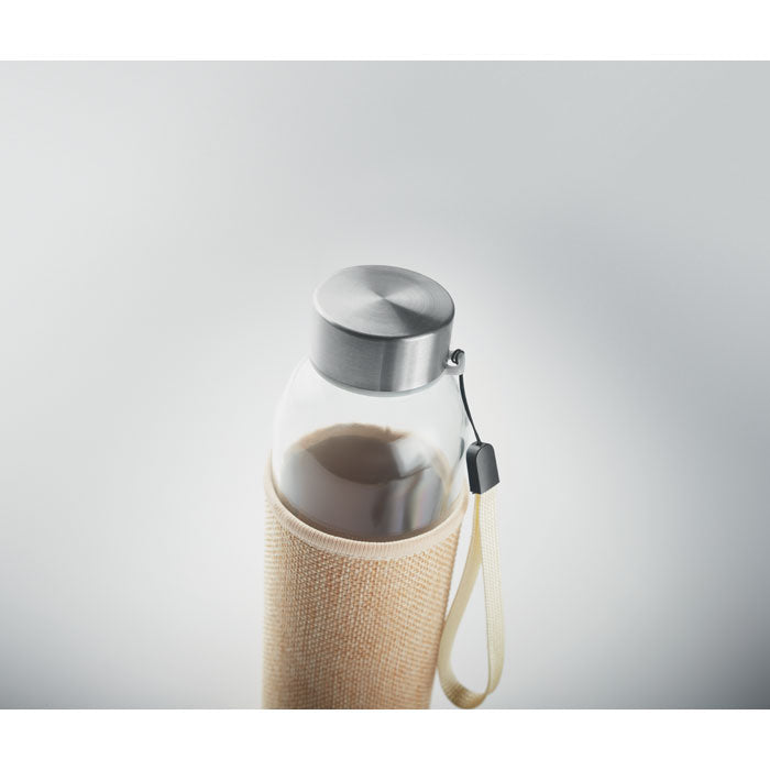 Glass Water Bottle with Jute Pouch