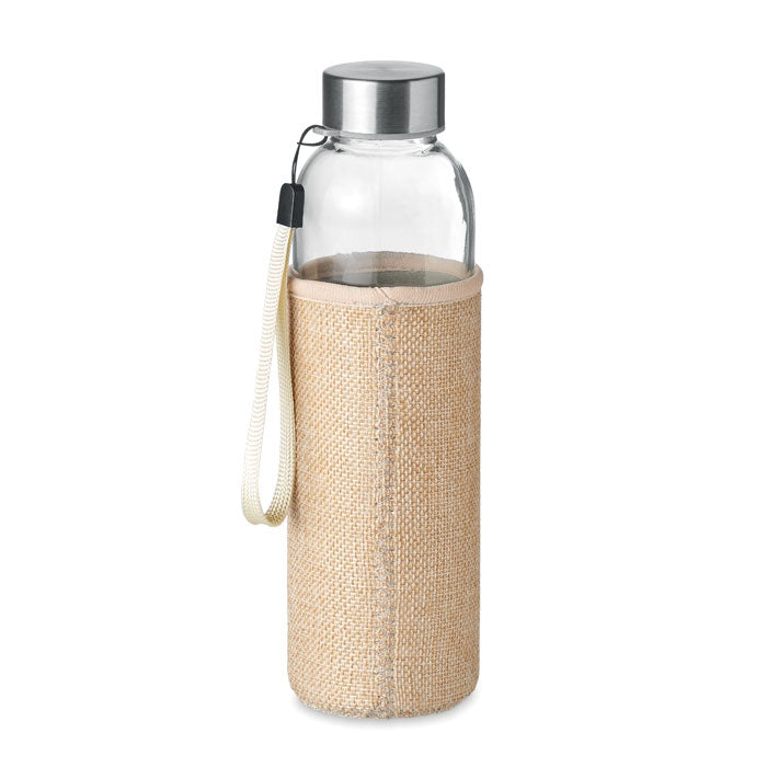 Glass Water Bottle with Jute Pouch