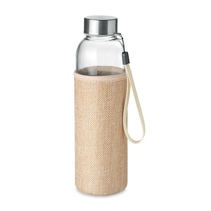 Glass Water Bottle with Jute Pouch