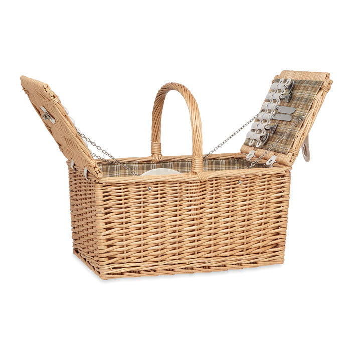 Family Wicker Picnic Basket Set