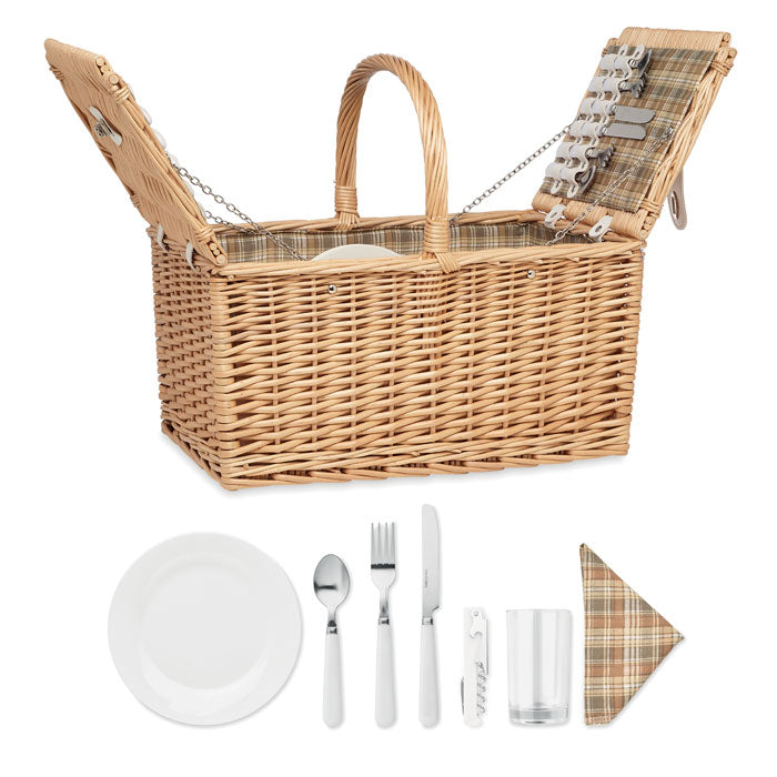 Family Wicker Picnic Basket Set