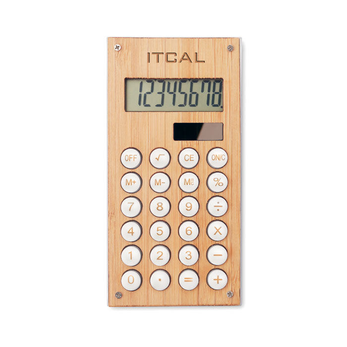 Dual Power Calculator with Bamboo Case