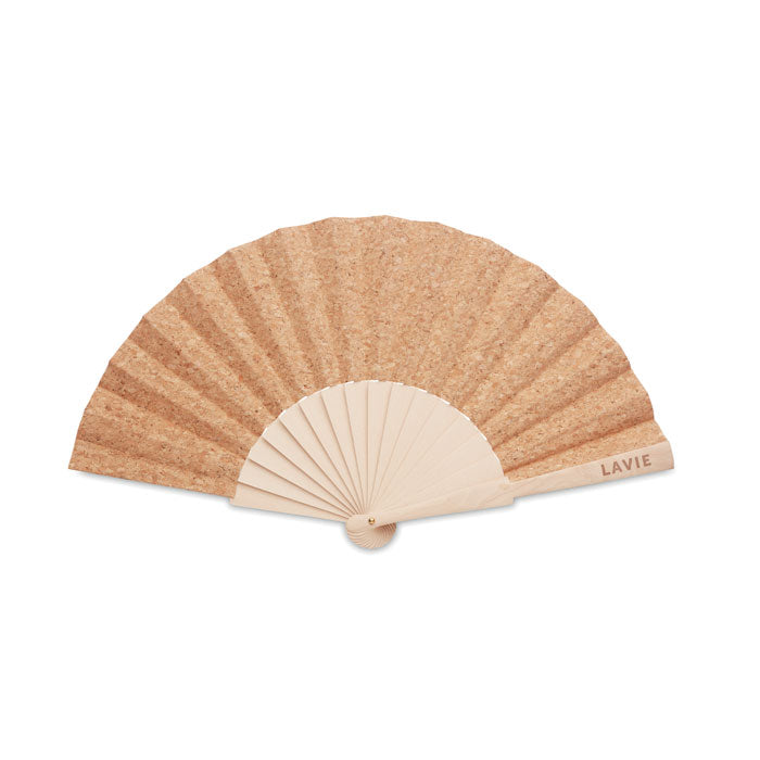 Wooden Hand Fan with Cork Sheeting