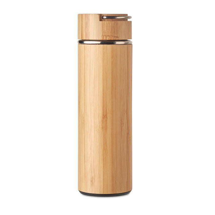 Double Walled Insulated Bamboo Vacuum Flask