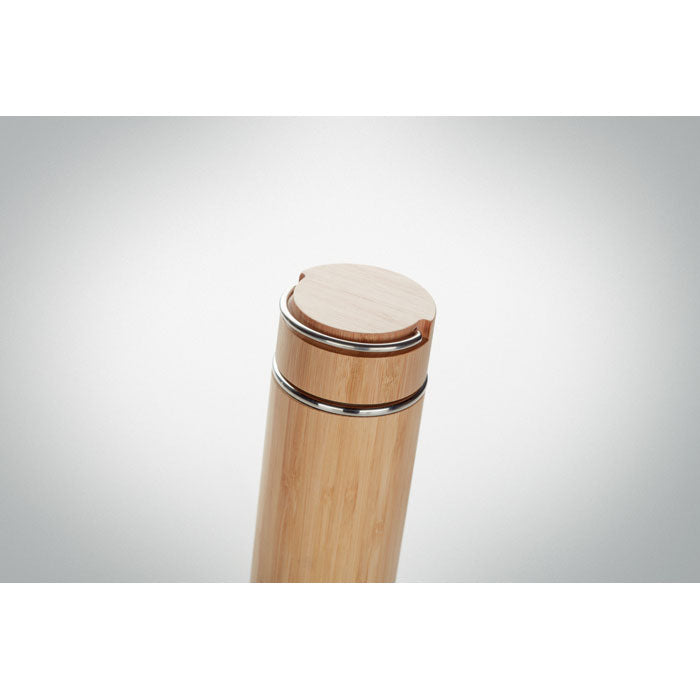 Double Walled Insulated Bamboo Vacuum Flask