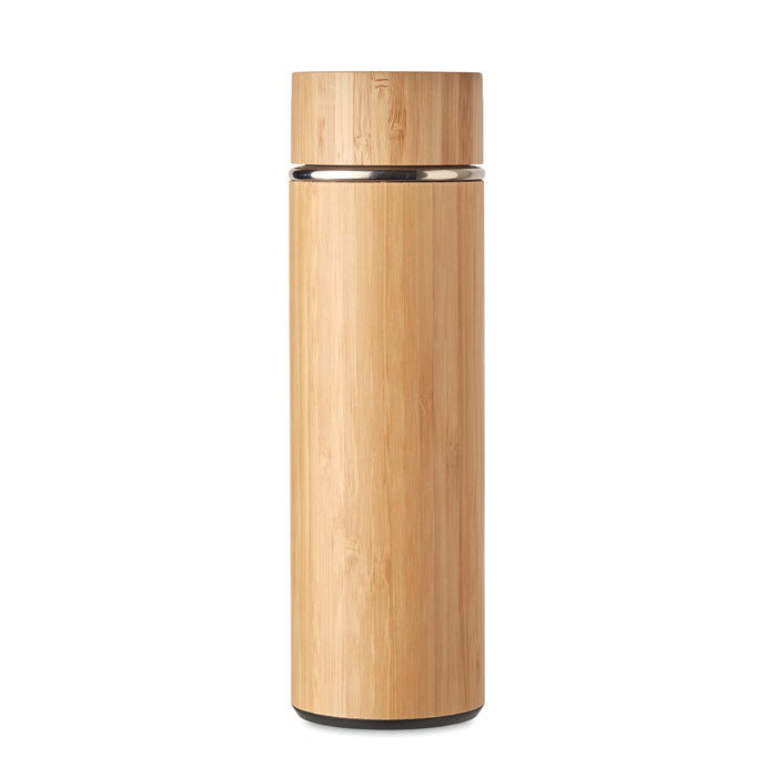 Double Walled Insulated Bamboo Vacuum Flask
