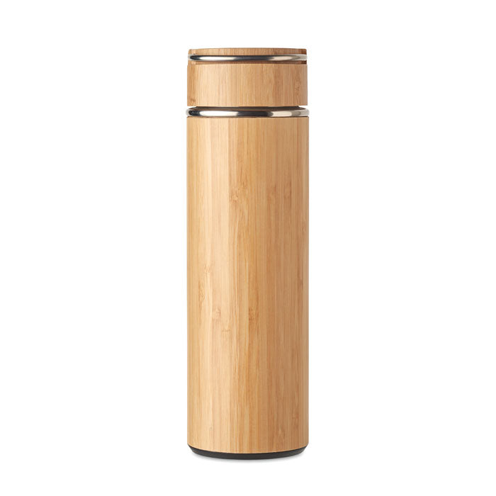 Double Walled Insulated Bamboo Vacuum Flask