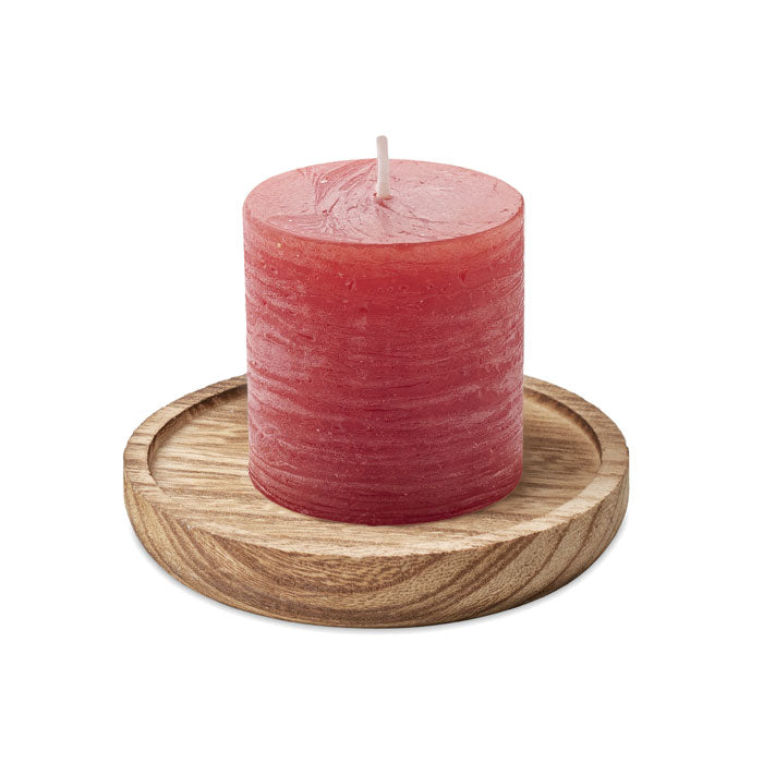 Vanilla Candle on Round Wooden Base