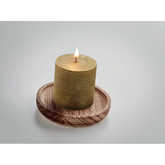 Vanilla Candle on Round Wooden Base