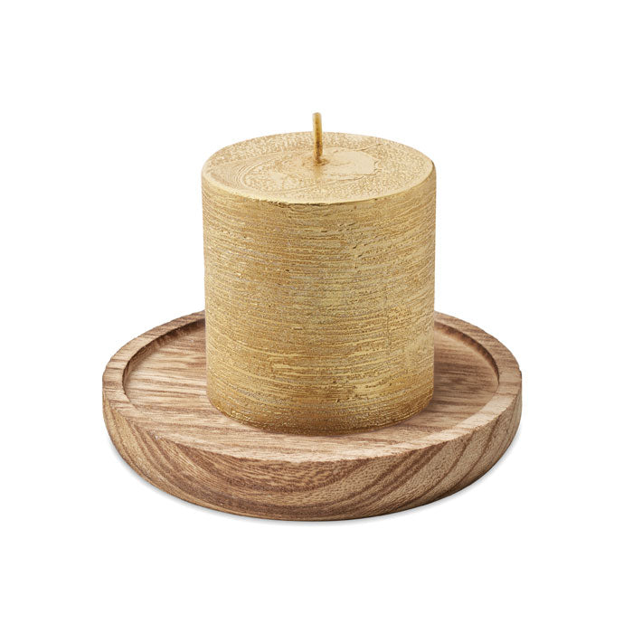 Vanilla Candle on Round Wooden Base