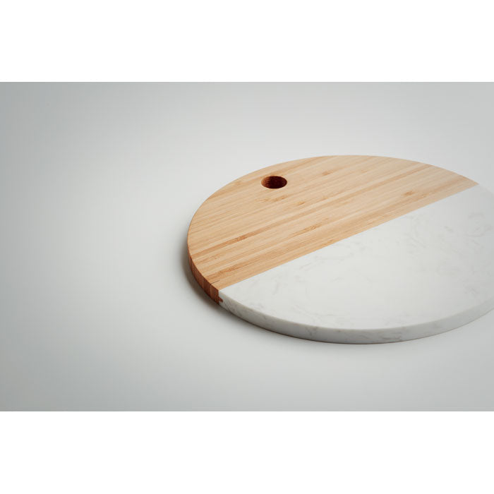 Marble and Bamboo Serving Board