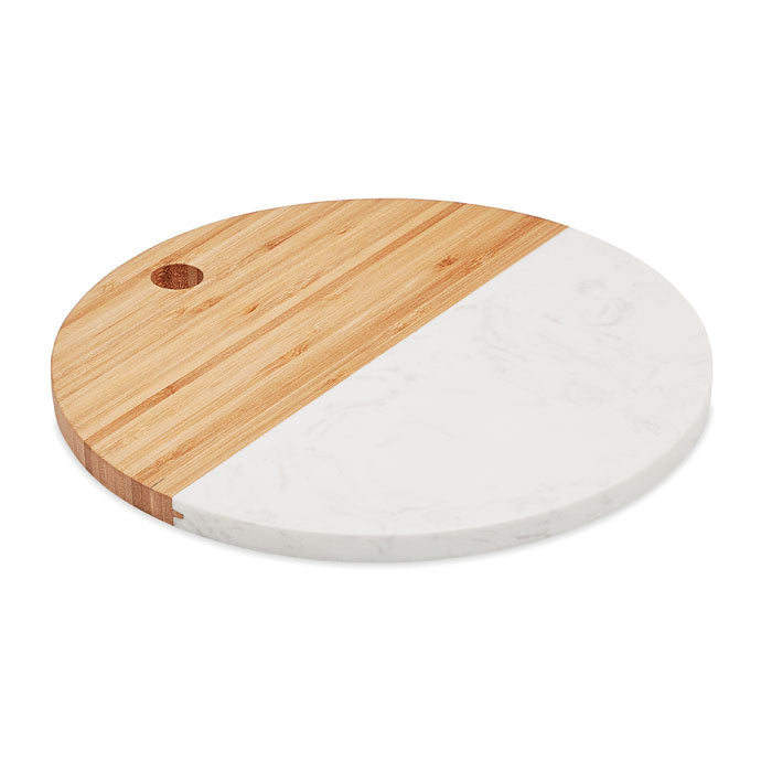 Marble and Bamboo Serving Board