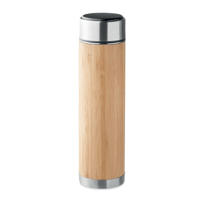 Insulated Bamboo Vacuum Flask with Thermometer