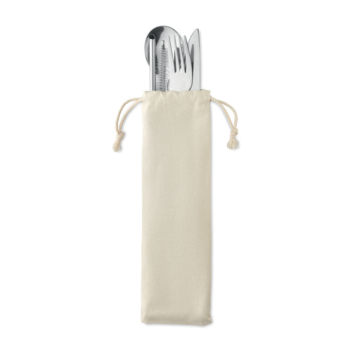 Stainless Steel Cutlery Set in Canvas Pouch