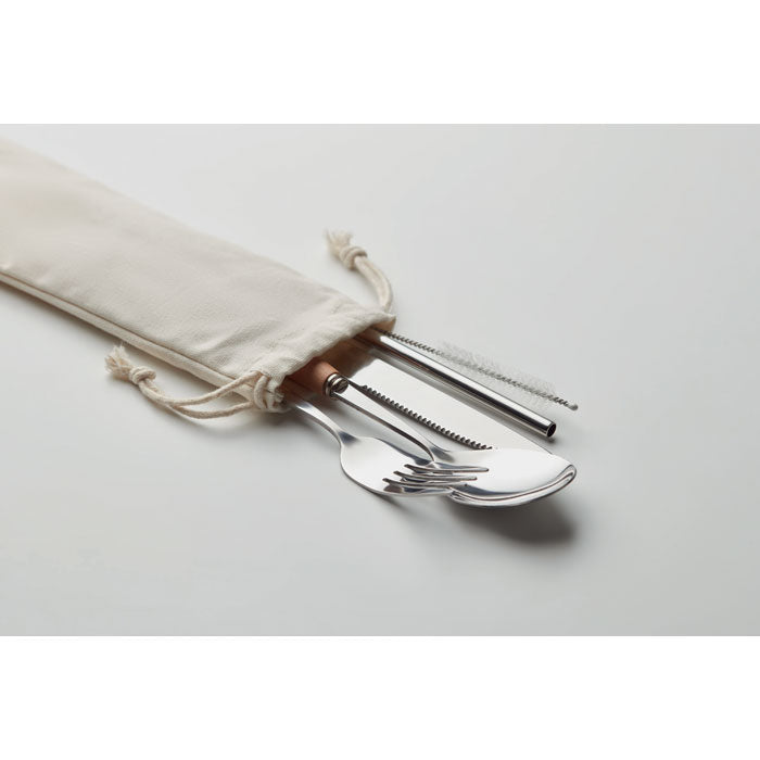 Stainless Steel Cutlery Set in Canvas Pouch