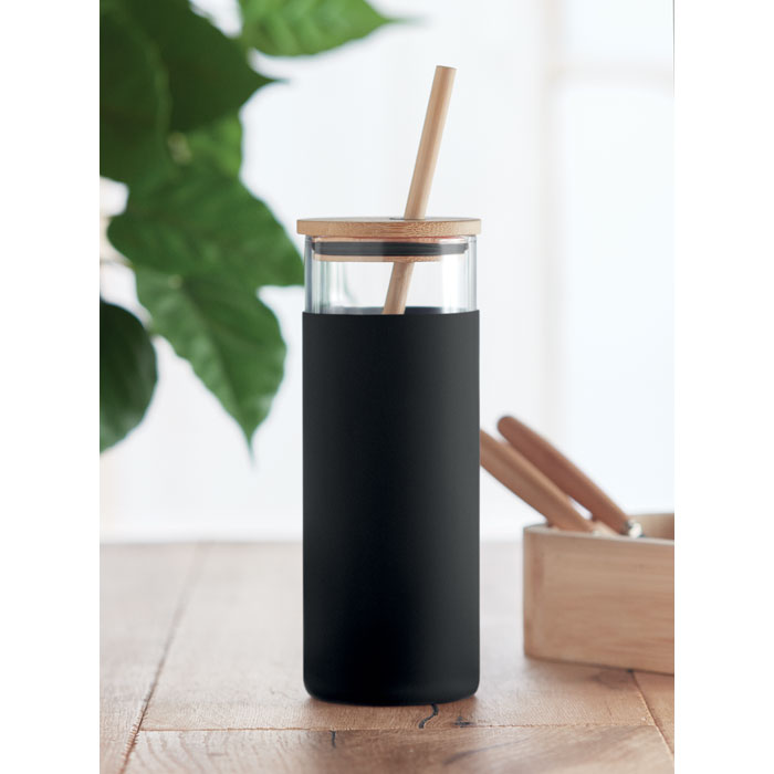 Glass Tumbler with Bamboo Lid