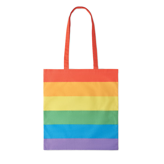 Rainbow Cotton Shopping Bag with Long Handles