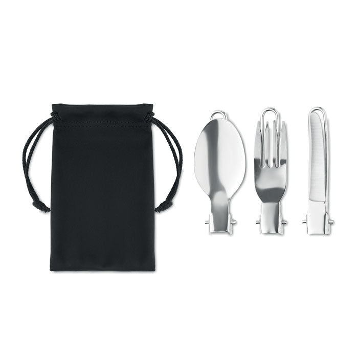 Stainless Steel Camping Cutlery Set in Pouch