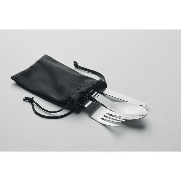 Stainless Steel Camping Cutlery Set in Pouch