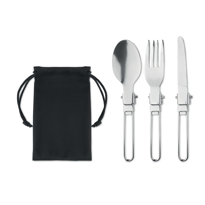 Stainless Steel Camping Cutlery Set in Pouch