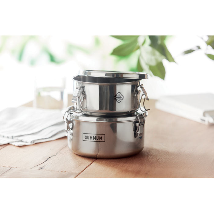 Set of 2 Stainless Steel Storage Boxes