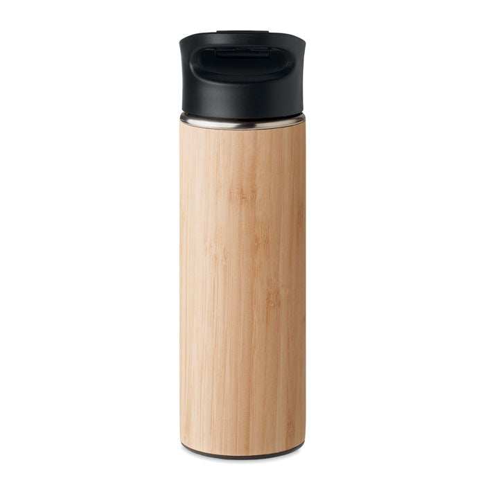 Double Walled Insulated Bamboo Vacuum Flask