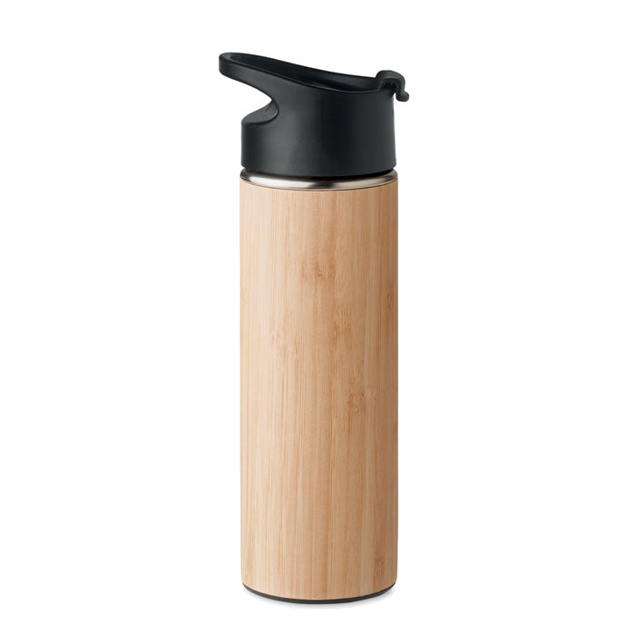 Double Walled Insulated Bamboo Vacuum Flask