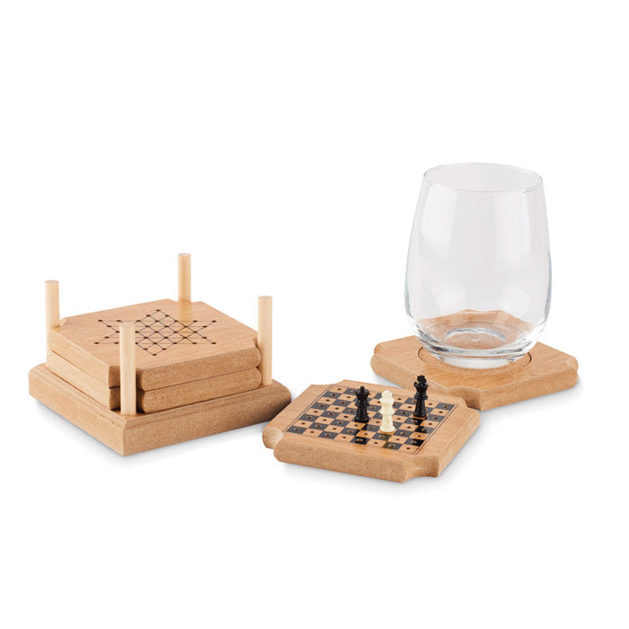 4 Cork Coaster Board Game Set
