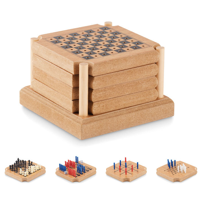 4 Cork Coaster Board Game Set